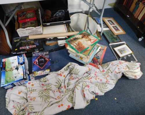 Household items, to include games, puzzles, pictures and prints, mirrors, etc., including a Star...