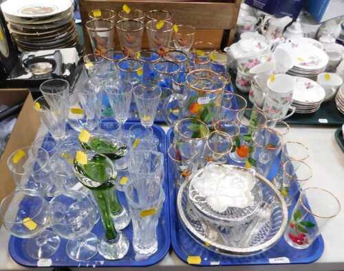 Glassware, to include schooner glasses, small tumblers, wine glasses, sherry glasses, etc.,...