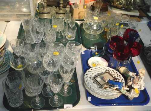 Glassware and ceramics, to include large high ball glasses, wine glasses, tumblers, sherry...