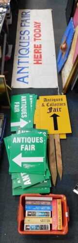 Books and signage, to include Millers Guides, Antiques Fair sign boards, etc. (contents under 1...