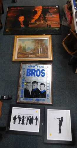 Pictures and prints, a large framed and glazed film poster, Wuthering Heights starring Ralph...