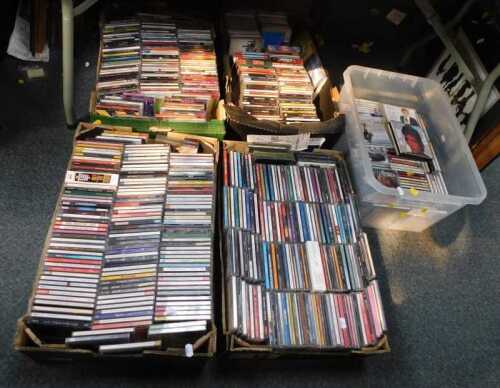 CDs, titles include Rod Stewart, Bob Dylan, classical music, ABBA Gold Greatest Hits, Classic FM...
