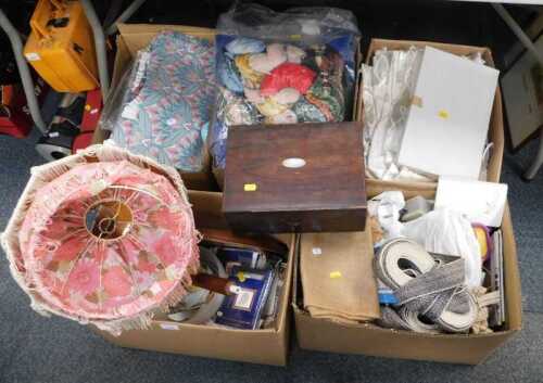Textiles and embroidery items, to include embroidered cushions, cushion covers, small embroidery...