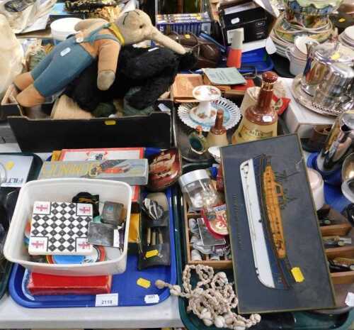 Household items, to include games, cards, playing cards, dominoes, darts, Monopoly, soft toys,...