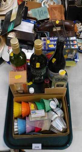 Household items, to include a bottle of Rochester Hot Ginger toddy, a bottle of Yorkshire Punch,...