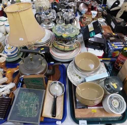Ceramics and household items, to include Ridgway bowls, a lamp, another table lamp, dinner...