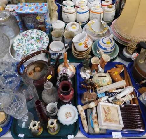 Ceramics and household items, to include vases, kettle, glasses, including two wines, a small...