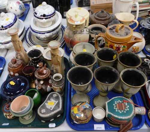 Ceramics, to include Noritake three handled vase with lid, biscuit barrels, teapots, coffee pots,...