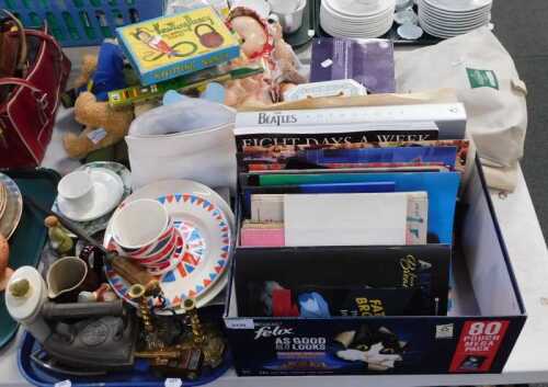 Household items, including a BBC Golden Jubilee tin, VHS tapes, a digital photo frame and...