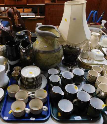 Ceramics and household wares, to include a Denby coffee service, mugs, saucers, cups, two silver...