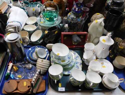 Ceramics and household items, including glassware, to include Ridgway double handled cups, large...