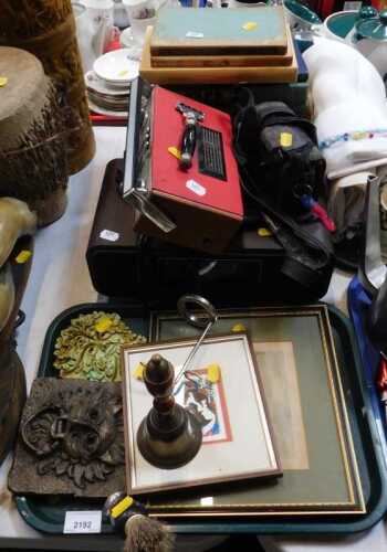 Household items, to include a Canon camera, a bluetooth radio, a transistor radio, books...