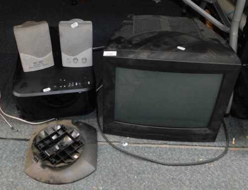 A Hewlett Packard printer and a monitor, model no. CM1772FS. (2)