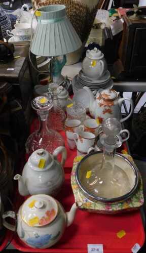 Household ceramics and teawares, including Japanese inspired part tea set, with coffee, sugar,...