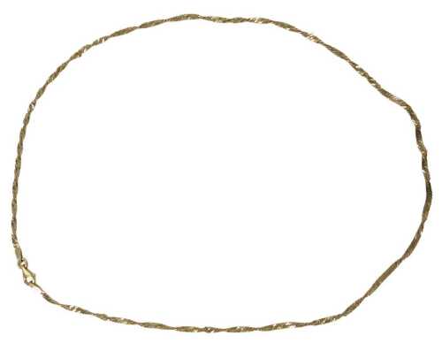 A twisted curb-link neck chain, on a lobster claw clasp, yellow metal stamped 14k, tests at...