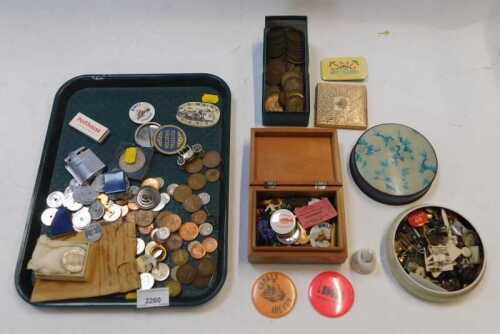 Coinage, including commemorative coins, tokens, copper coins, one-pound coins, etc. (1 tray)
