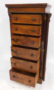 A William IV rosewood Wellington chest in the manner of Holland & Son, with moulded top, six... - 2