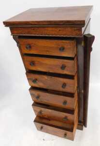 A William IV rosewood Wellington chest in the manner of Holland & Son, with moulded top, six... - 3