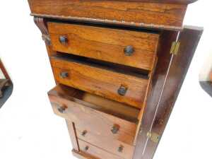 A William IV rosewood Wellington chest in the manner of Holland & Son, with moulded top, six... - 4