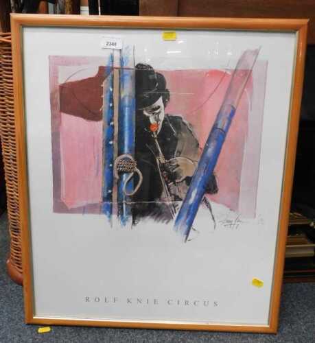 A Rolf Knie Circus print, 58cm x 47cm.