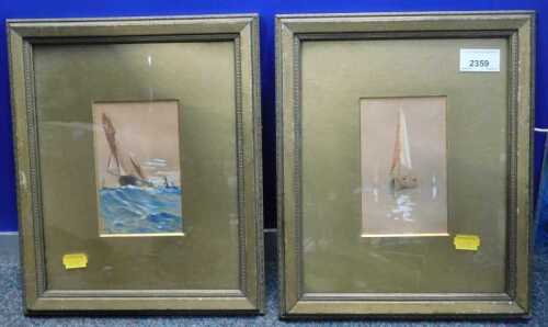 A pair of water and bodycolour marine scenes by A Payne 1908