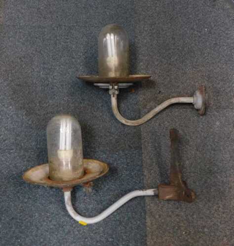 A pair of mid 20th century vintage swan neck wall lights.