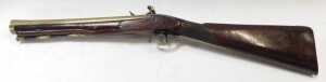 A late 18thC/early 19thC flintlock blunderbuss, with brass flared barrel, trigger guard, steel... - 6