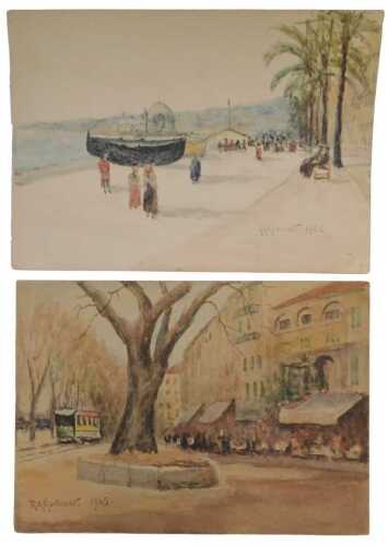 Robert Arthur Gardner R.A. (1850-1926). Continental beach scene with boats and figures,...