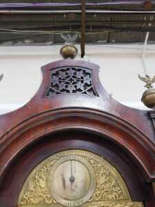 A George III mahogany longcase clock, with pillared and reeded hood, with brass ball and eagle... - 3