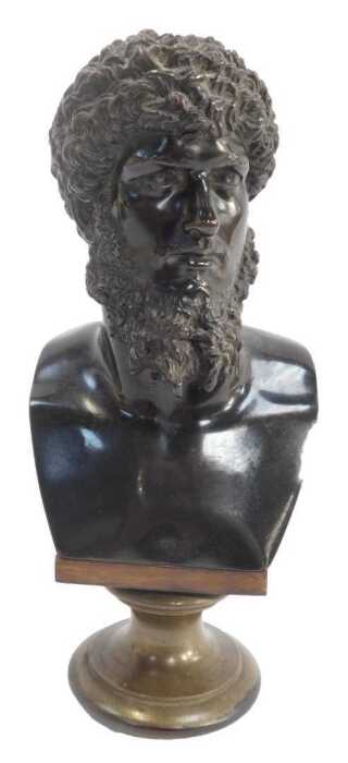 After the Antique. Roman co-Emperor Lucius Verus, a brown patinated bronze bust, numbered 2171,...