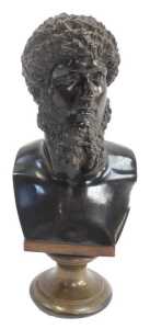 After the Antique. Roman co-Emperor Lucius Verus, a brown patinated bronze bust, numbered 2171,...