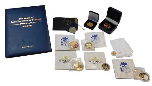 Commemorative coinage, to include a 100 Years of Lincoln Coins and Stamps 1909-2009 collection,...