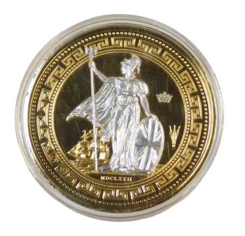 A London Mint Office Super Crown Britannia and St George and the Dragon double accented Diamond...