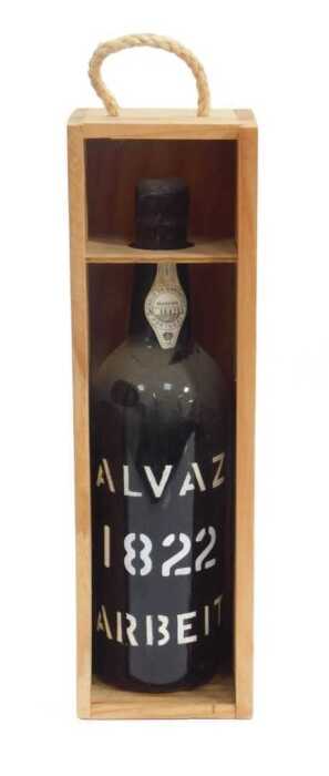 A bottle of Malvazia 1822 Barbeita Madeira, with a paper label numbered 164253, with a wax seal,...