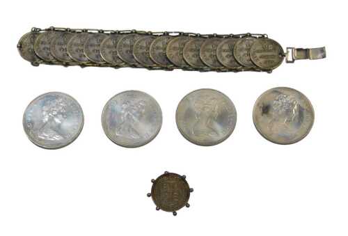 A Republica de San Marino 1926 token bracelet, together with four Queen Elizabeth II...