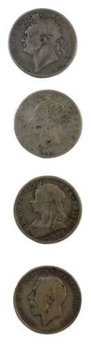 Four George IV and later silver half crowns, dated 1821, 1883, 1889 and 1921, 54.5g.