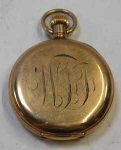 An Everite H Samuel half Hunter gold plated pocket watch, with a blue enamel Roman numeric dial,... - 2