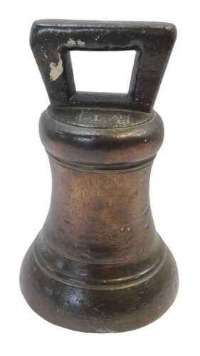 A George IV bronze bell excise weight, 14lb weight, 19cm high.