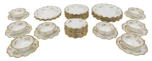 A Royal Crown Derby porcelain Royal St James pattern part dinner service, to include twin...