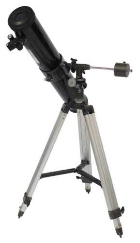 A Bresser Optik telescope, on a tripod stand, together with further fittings, etc.