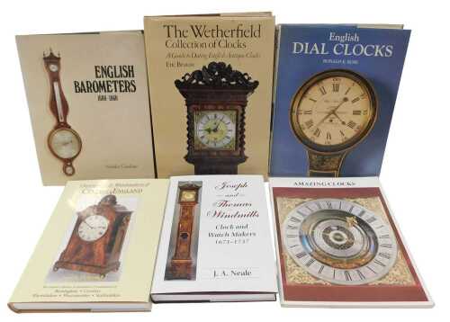 A collection of books relating to antique clocks and barometers, including Rose (Ronald E)....