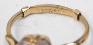 A single stone dress ring, set with imitation opal, on a rolled gold band, with ring sizer, ring... - 3