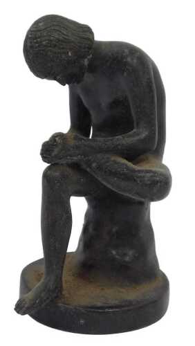 A 19thC Grand Tour Italian bronze figure of Spinario, the boy with the thorn, from the Roman...