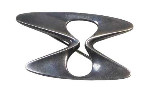 A Georg Jensen sterling silver brooch, number 369, designed by Henning Coppel, maker's stamps to...