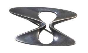 A Georg Jensen sterling silver brooch, number 369, designed by Henning Coppel, maker's stamps to...