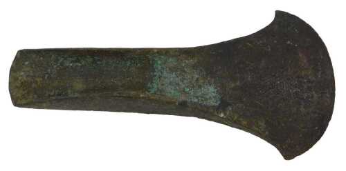 A Palstave axe head, possibly Middle Bronze Age, 15.8cm.