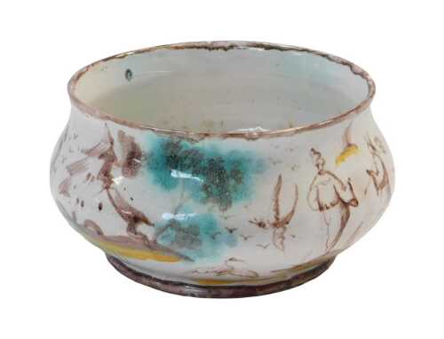An early 20thC Fenice Albisola pottery bowl, traditionally painted in the Renaissance style with...