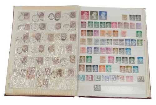 Philately. A Queen Victoria and later stamp album, containing various Penny Red, Penny Blues,...