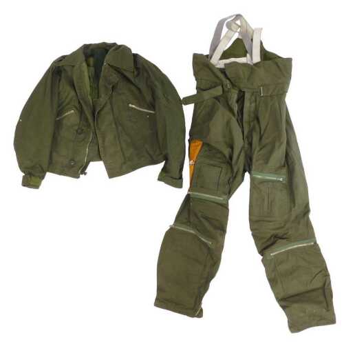 A 1960s/1970s Mk III cold-weather flying suit, comprising a size 5 jacket and a pair of size 5...