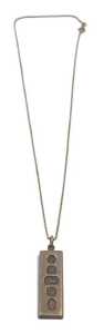 An Elizabeth II silver ingot pendant and chain, Sheffield 1977, 4cm high, on a box link necklace,...